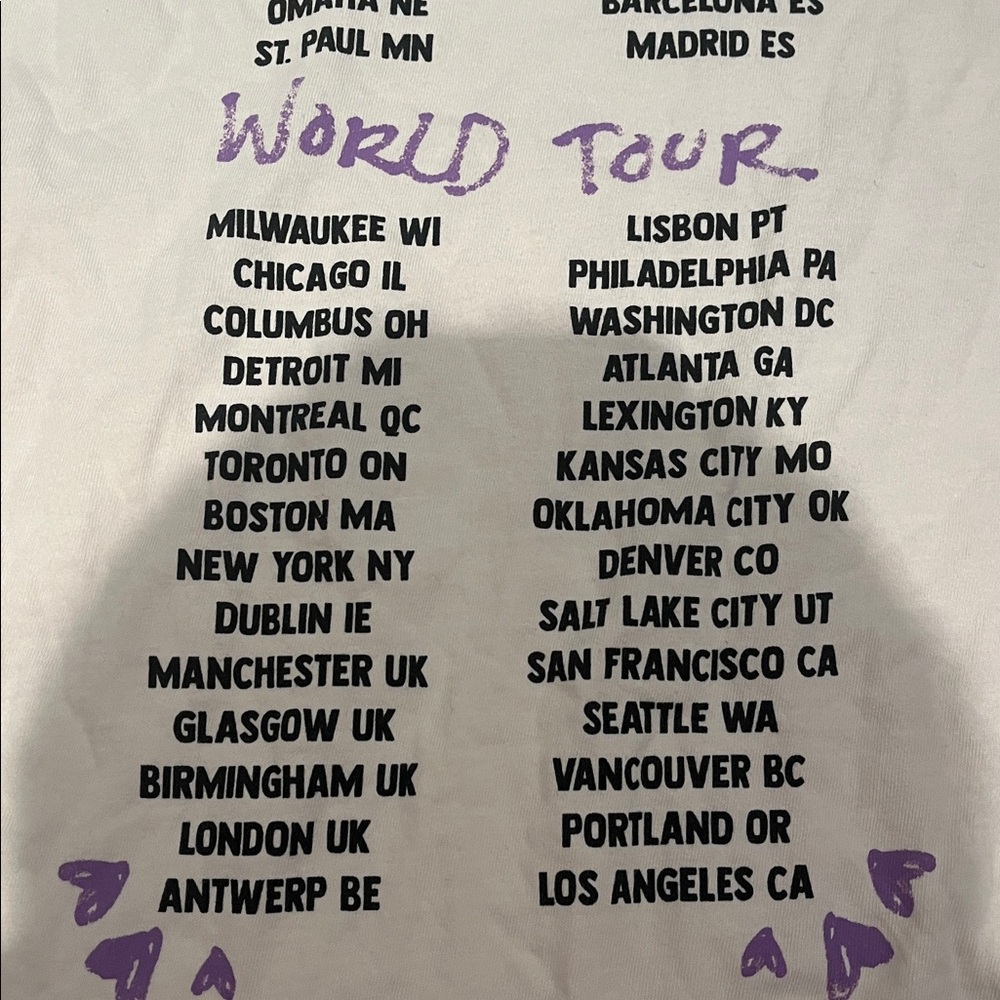 Olivia Rodrigo Get Him Back! T-Shirt – Ivory – Small – Official Tour Merch - Picture 10 of 10